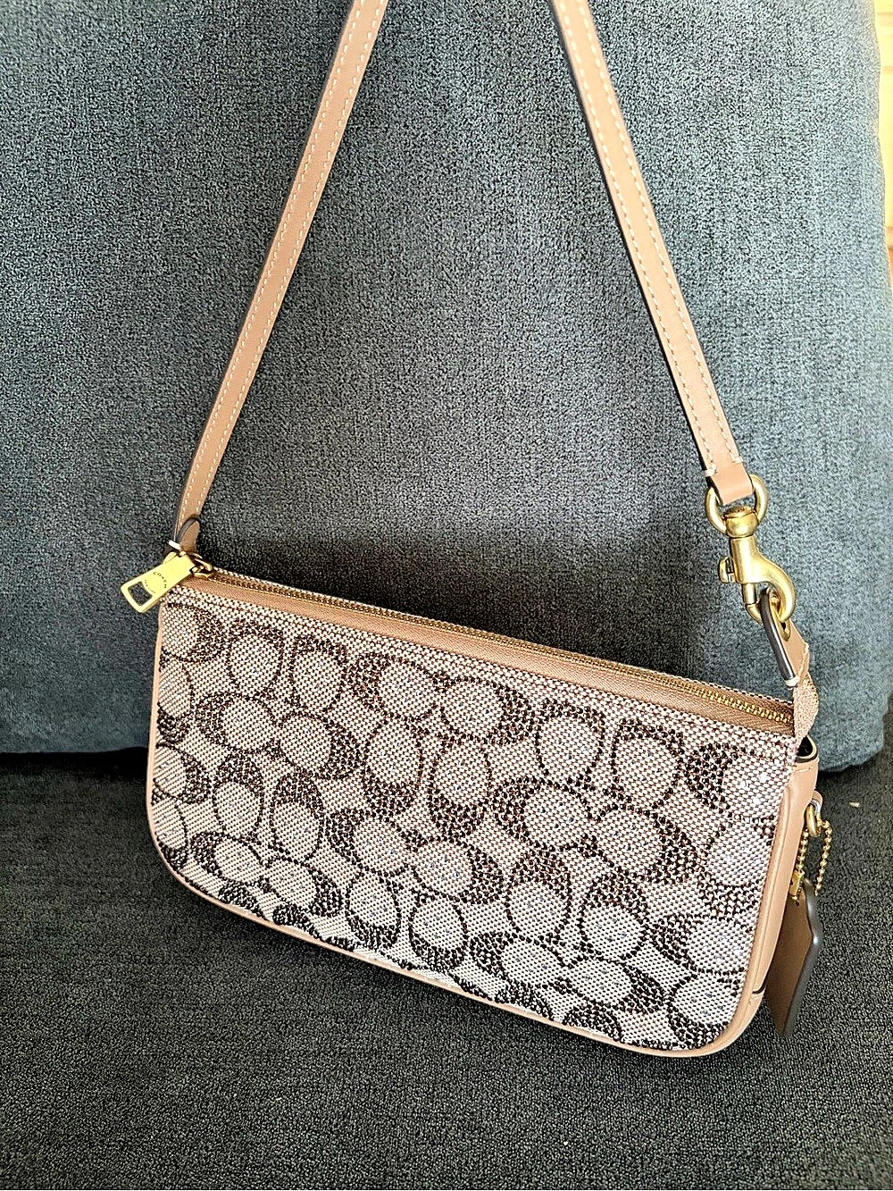 COACH Plaza in Crystal Signature Jacquard Signature Canvas Crossbody